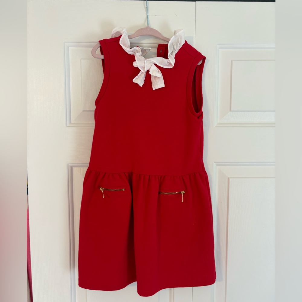 Janie and Jack Bright Red Sleeveless Drop-Waist Dress